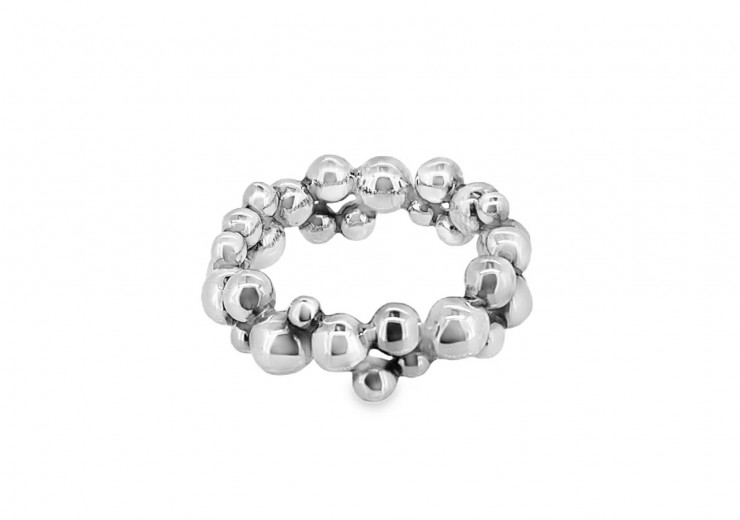 Silver Georg Jensen Moonlight Grapes Band Ring