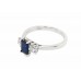 18ct White Gold Sapphire & Diamond Trilogy Ring