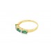 Pre-owned 9ct Yellow Gold Emerald & Diamond Ring Pre-owned 9ct Yellow Gold Emerald & Diamond Ring