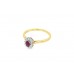 Pre-owned Vintage 18ct Yellow Gold Ruby & Diamond Cluster Ring