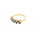 Pre-owned Vintage 9ct Yellow Gold Sapphire & Cubic Zirconia Ring