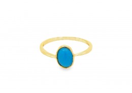 Pre-owned Vintage 18ct Yellow Gold Turquoise Ring