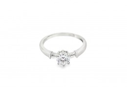 Pre-owned 14ct White Gold Cubic Zirconia Ring