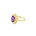 9ct Gold Pearl & Amethyst Ring
