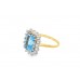 9ct Gold Blue Topaz & Cubic Zirconia Ring