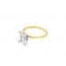 18ct Gold Emerald Cut Lab Diamond Ring 