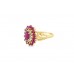 Pre-owned 9ct Yellow Gold Ruby & Diamond Cluster Ring