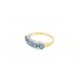 Pre-owned 9ct Yellow Gold Blue Topaz & Diamond Ring