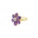 Pre-owned 9ct Yellow Gold Amethyst & Diamond Ring