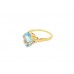 Pre-owned 18ct Yellow Gold Aquamarine & Diamond Ring