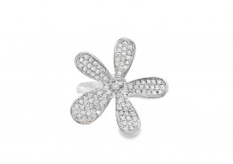 Pre-owned 18ct White Gold Diamond Floral Ring