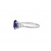 Pre-owned Platinum Sapphire & Diamond 3 Stone Ring Pre-owned Platinum Sapphire & Diamond 3 Stone Ring