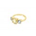 Pre-owned 9ct Yellow Gold Aquamarine & Quartz Ring