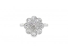Pre-owned Vintage 18ct Yellow Gold Floral Diamond Ring