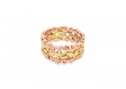 Pre-owned 9ct Yellow & Rose Gold Clogau Ring