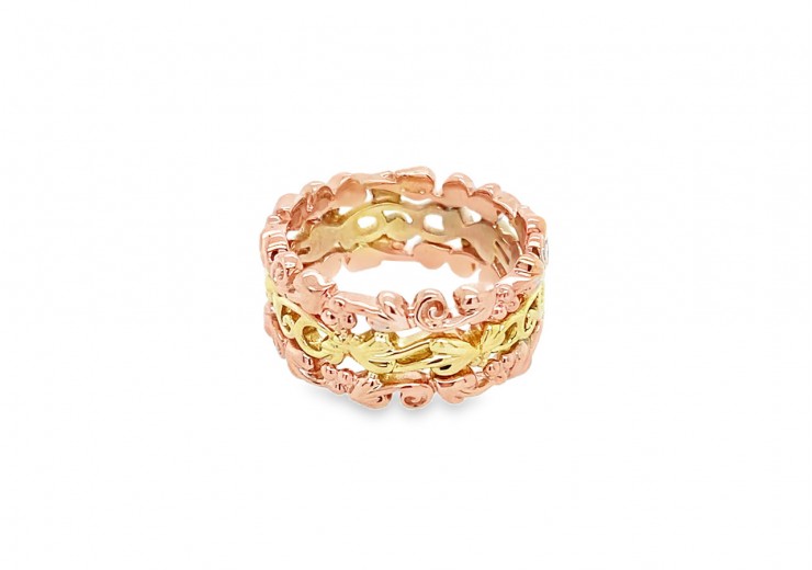 Pre-owned 9ct Yellow & Rose Gold Clogau Ring