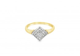 Pre-owned 9ct Yellow Gold Diamond Dress Ring
