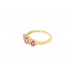 Pre-owned 9ct Yellow Gold Pink & White Topaz Ring