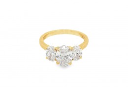 18ct Gold Lab Diamond Trilogy Ring