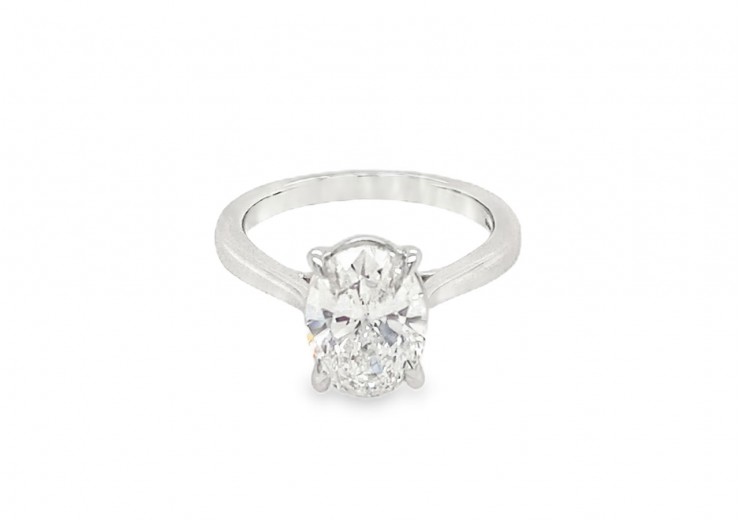 Platinum Oval Lab Diamond Ring