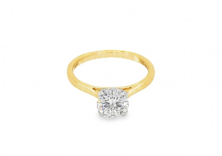 18ct Gold Lab Diamond Solitaire Ring