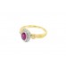 Pre-owned 18ct Yellow Gold Ruby & Diamond Cluster Ring 