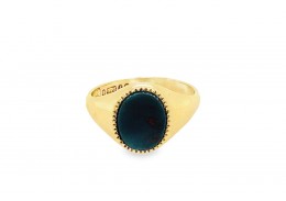 Pre-owned Vintage 9ct Yellow Gold Bloodstone Signet Ring Pre-owned Vintage 9ct Yellow Gold Bloodstone Signet Ring