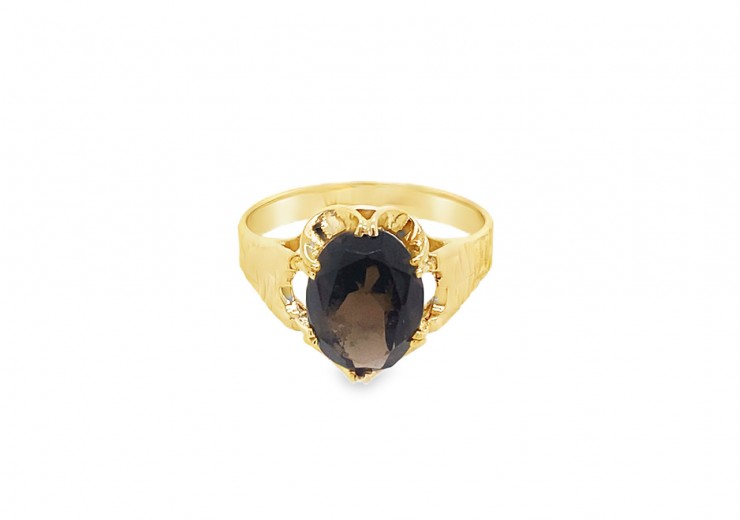 Pre-owned 9ct Yellow Gold Smoky Quartz Ring 