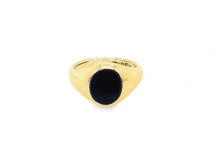 Pre-owned 9ct Yellow Gold Onyx Signet Ring