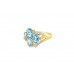 Pre-owned 9ct Gold Blue Topaz & Diamond Dress Ring