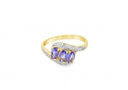 Pre-owned 9ct Gold Tanzanite & Diamond Ring Pre-owned 9ct Gold Tanzanite & Diamond Ring