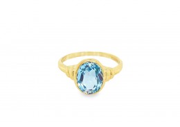 Pre-owned 9ct Gold Blue Topaz Ring