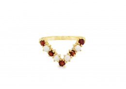 Pre-owned 9ct Gold Garnet & Opal Wishbone Pre-owned 9ct Gold Garnet & Opal Wishbone