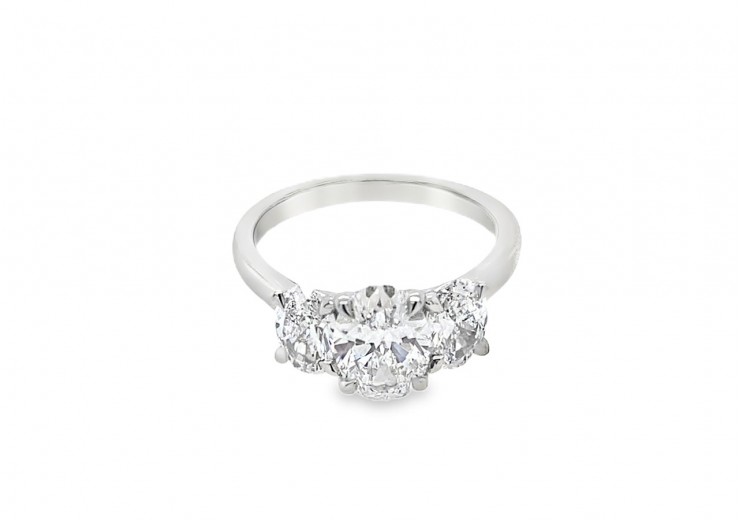 Platinum Lab Diamond Trilogy Ring