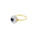Pre-owned 9ct Gold Sapphire & Cubic Zirconia Ring