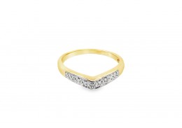 Pre-owned 9ct Gold Diamond Wishbone Ring