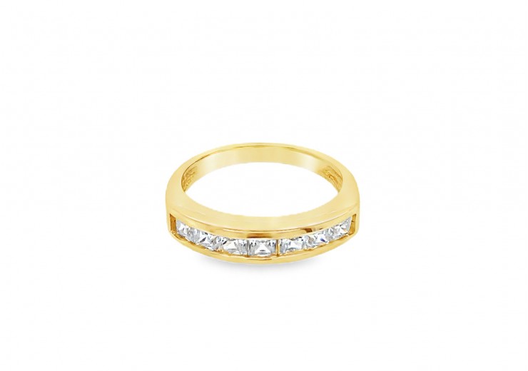 Pre-owned 9ct Gold Cubic Zirconia Eternity Ring