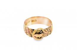Pre-owned Antique 9ct Rose Gold Buckle Ring