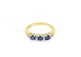 Pre-owned 9ct Gold Sapphire & Diamond Ring