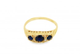 Pre-owned Vintage 9ct Gold Sapphire Ring