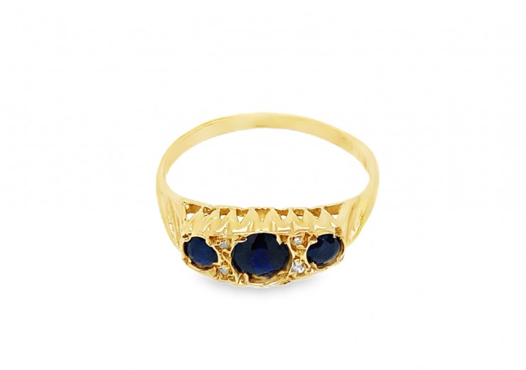 Pre-owned Vintage 9ct Gold Sapphire Ring