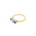 Pre-owned 18ct Gold Purple Sapphire & Diamond Trilogy