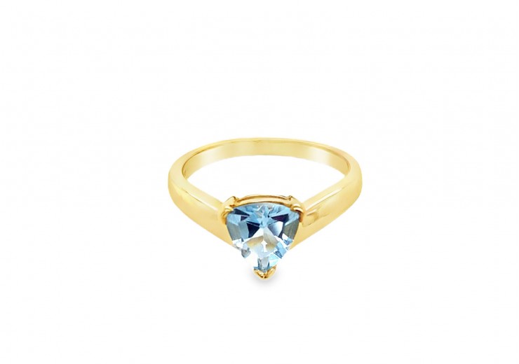 Pre-owned 9ct Gold & Blue Topaz Ring