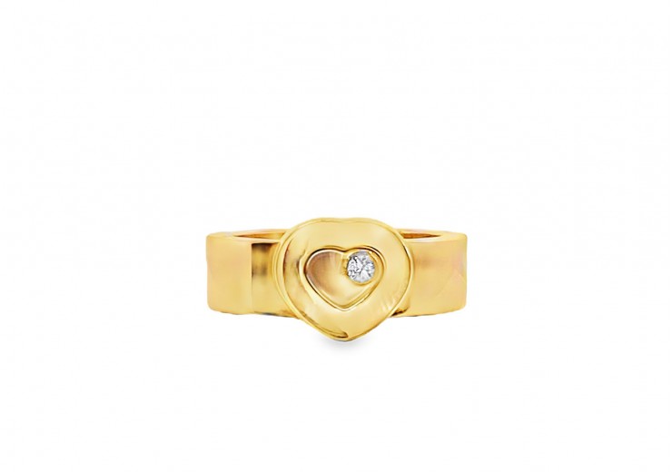 Pre-owned 18ct Yellow Gold Chopard Happy Diamonds Ring