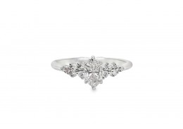 Pre-owned Platinum Marquise Cut Diamond Ring Pre-owned Platinum Marquise Cut Diamond Ring