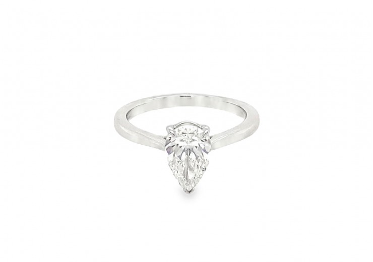 Platinum Pear Cut Lab Diamond Ring Platinum Pear Cut Lab Diamond Ring