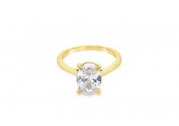 18ct Gold Lab Diamond Solitaire Ring