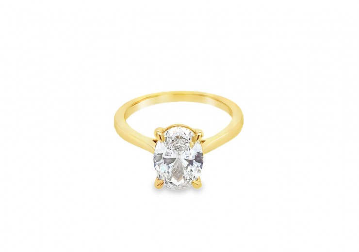 18ct Gold Lab Diamond Solitaire Ring