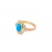 Pre-owned 9ct Rose Gold Turquoise & Pearl Ring
