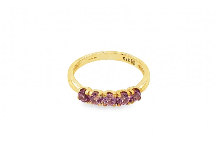 Pre-owned  9ct Gold & Pink Sapphire Ring